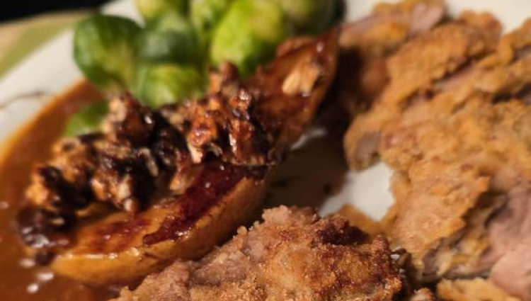 Fasanenbrust mit karamellisierten Birnen 